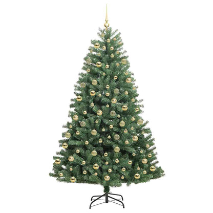 vidaXL Künstlicher klappbarer Weihnachtsbaum mit 300 LEDs Grün 210 cm
