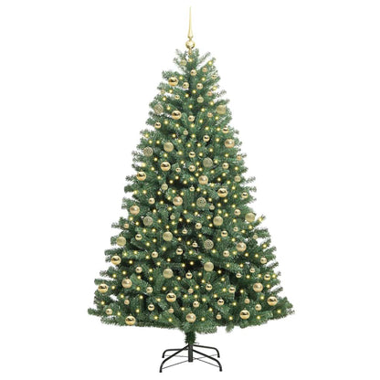 vidaXL Künstlicher klappbarer Weihnachtsbaum mit 300 LEDs Grün 210 cm