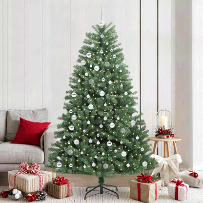 vidaXL Künstlicher klappbarer Weihnachtsbaum mit 300 LEDs Grün 210 cm