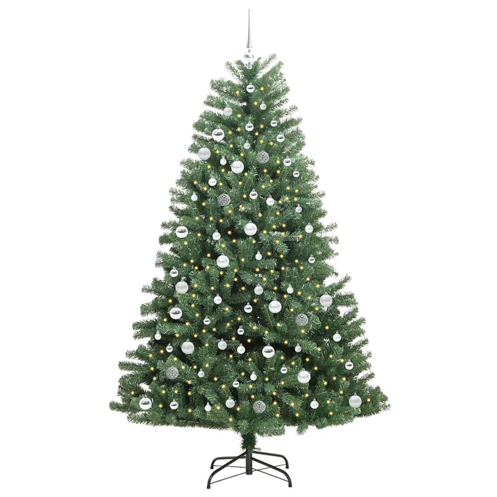 vidaXL Künstlicher klappbarer Weihnachtsbaum mit 300 LEDs Grün 210 cm
