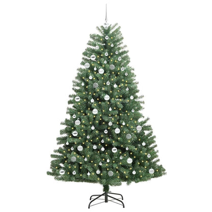 vidaXL Künstlicher klappbarer Weihnachtsbaum mit 300 LEDs Grün 210 cm