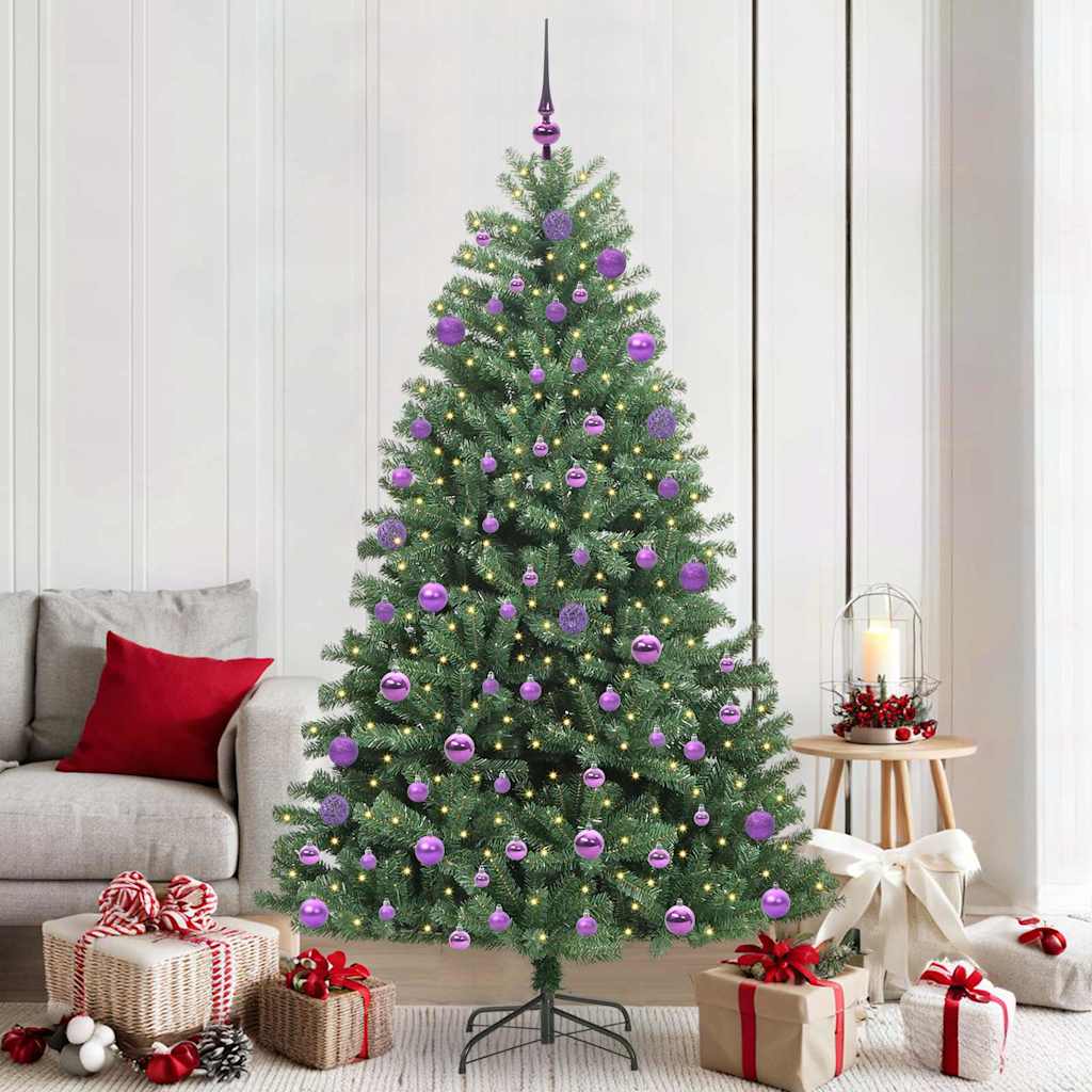 vidaXL Künstlicher klappbarer Weihnachtsbaum mit 300 LEDs Grün 210 cm