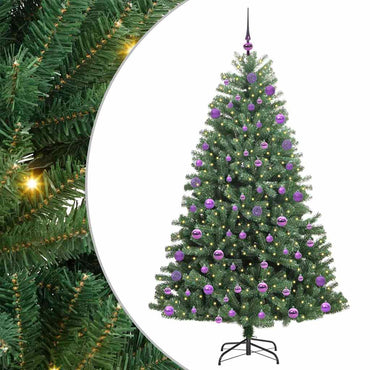 vidaXL Künstlicher klappbarer Weihnachtsbaum mit 300 LEDs Grün 210 cm