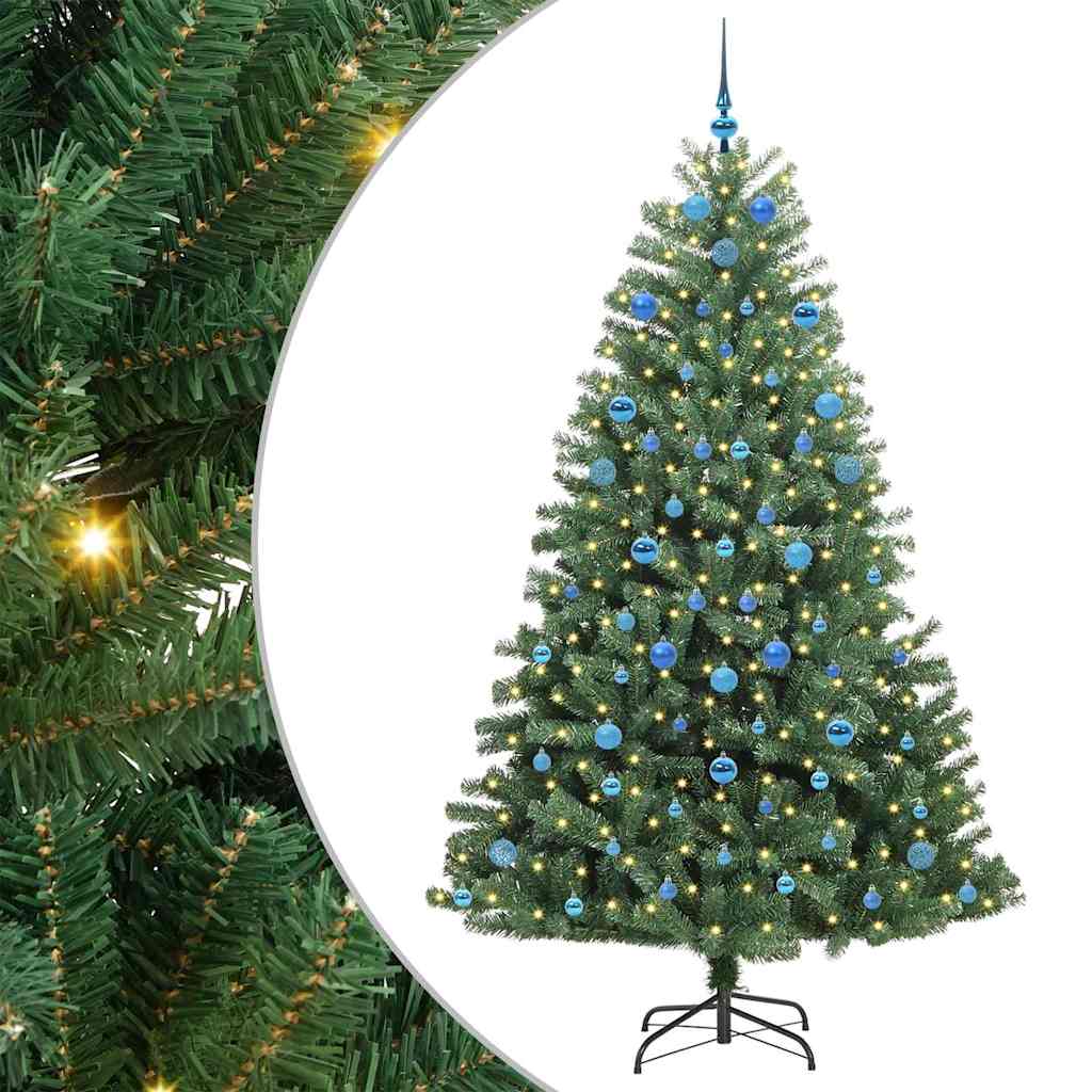 vidaXL Künstlicher klappbarer Weihnachtsbaum mit 300 LEDs Grün 210 cm