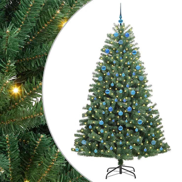 vidaXL Künstlicher klappbarer Weihnachtsbaum mit 300 LEDs Grün 210 cm