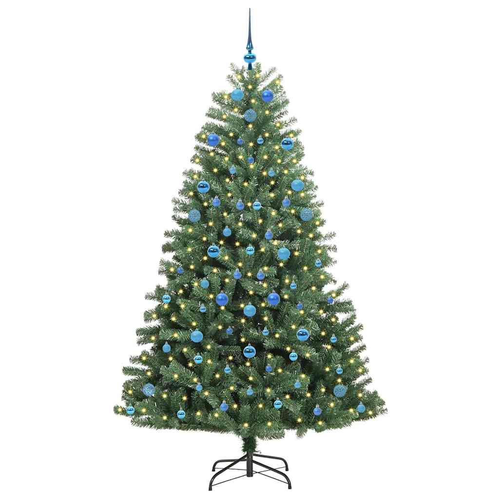 vidaXL Künstlicher klappbarer Weihnachtsbaum mit 300 LEDs Grün 210 cm