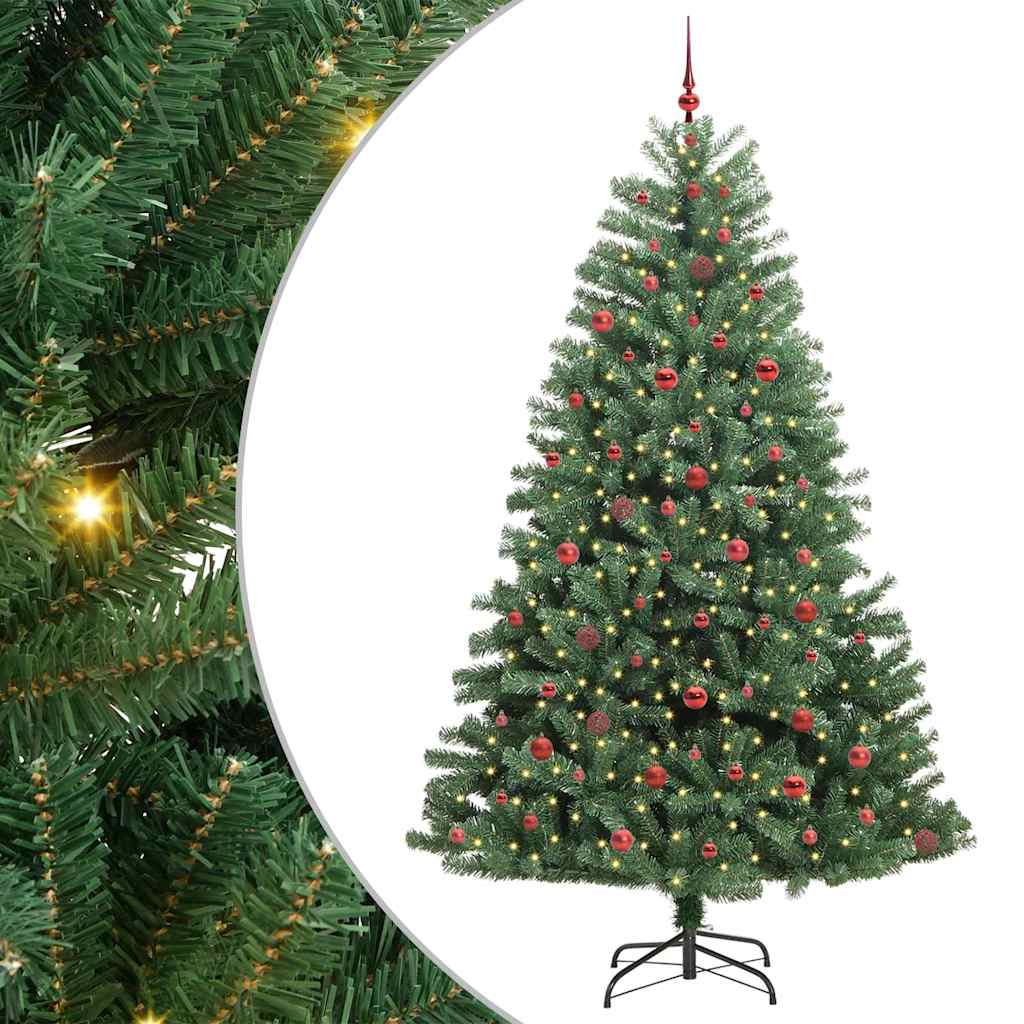 vidaXL Künstlicher klappbarer Weihnachtsbaum mit 300 LEDs Grün 240 cm