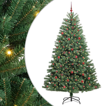 vidaXL Künstlicher klappbarer Weihnachtsbaum mit 300 LEDs Grün 240 cm