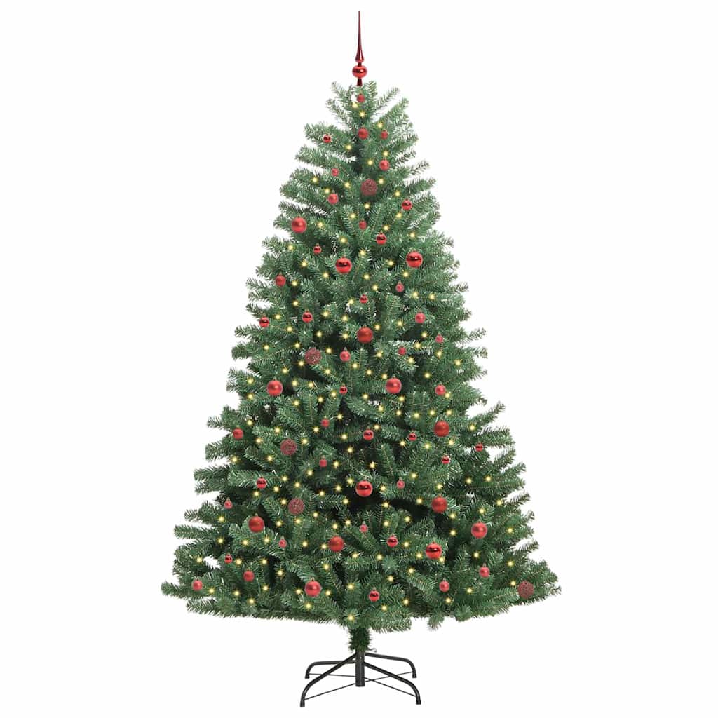 vidaXL Künstlicher klappbarer Weihnachtsbaum mit 300 LEDs Grün 240 cm