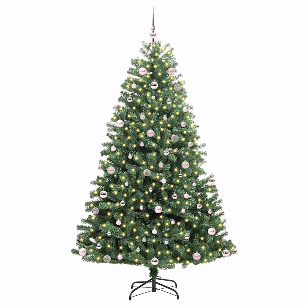 vidaXL Künstlicher klappbarer Weihnachtsbaum mit 300 LEDs Grün 240 cm