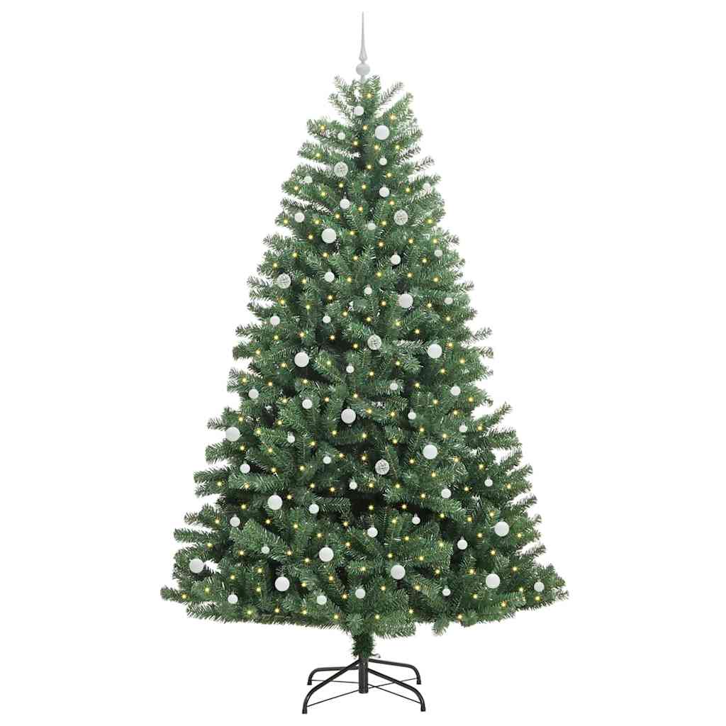 Künstlicher klappbarer Weihnachtsbaum mit 300 LEDs Grün 240 cm