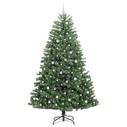 Künstlicher klappbarer Weihnachtsbaum mit 300 LEDs Grün 240 cm