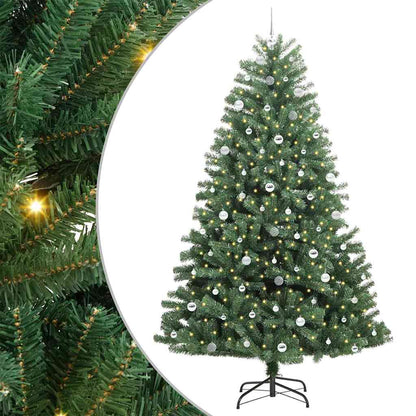 Künstlicher klappbarer Weihnachtsbaum mit 300 LEDs Grün 240 cm