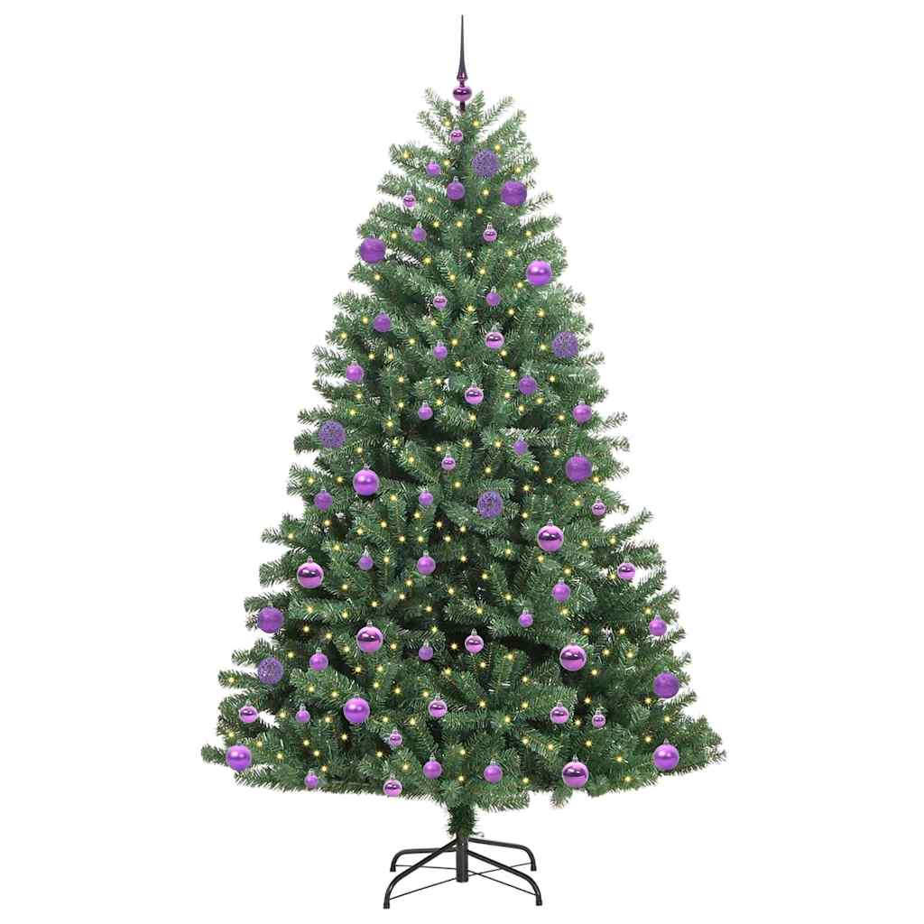 vidaXL Künstlicher klappbarer Weihnachtsbaum mit 300 LEDs Grün 240 cm
