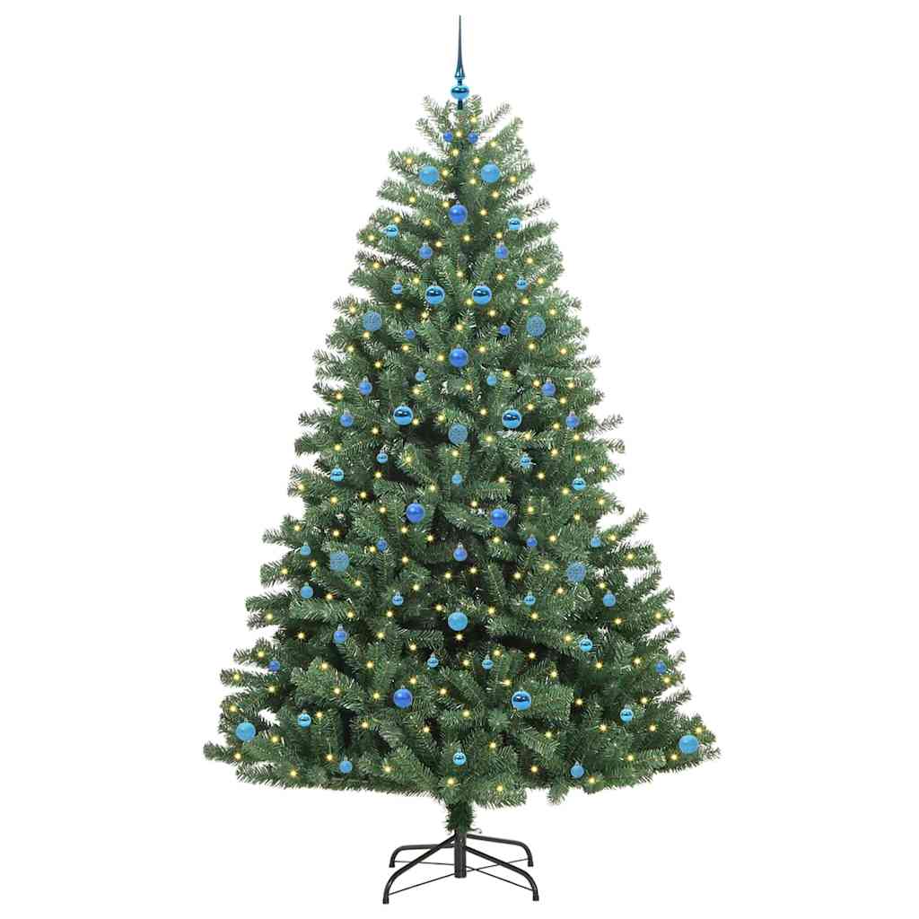 Künstlicher klappbarer Weihnachtsbaum mit 300 LEDs Grün 240 cm