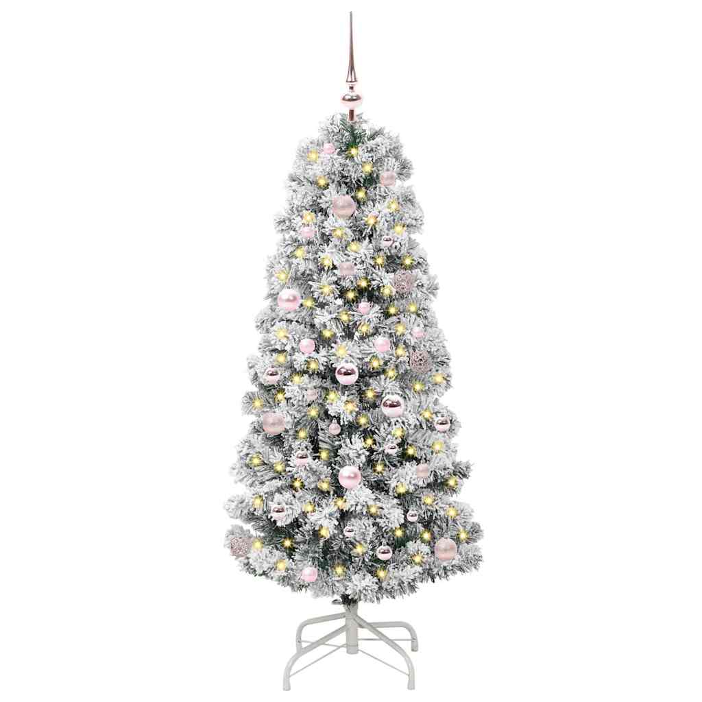 Künstlicher klappbarer Weihnachtsbaum Grün und Weiß 150 cm