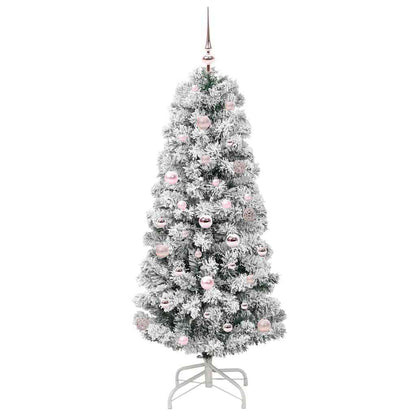 Künstlicher klappbarer Weihnachtsbaum Grün und Weiß 150 cm