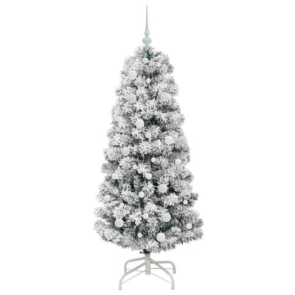 Künstlicher klappbarer Weihnachtsbaum Grün und Weiß 150 cm