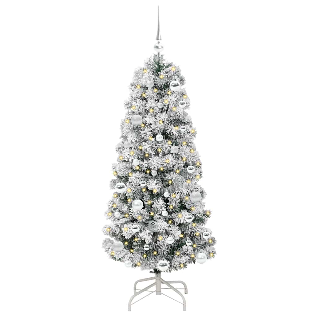 Künstlicher klappbarer Weihnachtsbaum Grün und Weiß 150 cm