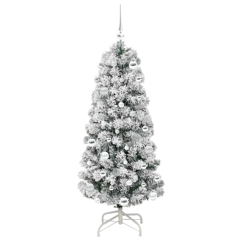 Künstlicher klappbarer Weihnachtsbaum Grün und Weiß 150 cm