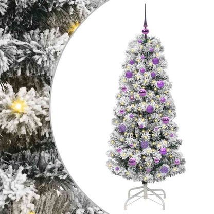 Künstlicher klappbarer Weihnachtsbaum Grün und Weiß 150 cm