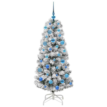 Künstlicher klappbarer Weihnachtsbaum Grün und Weiß 150 cm