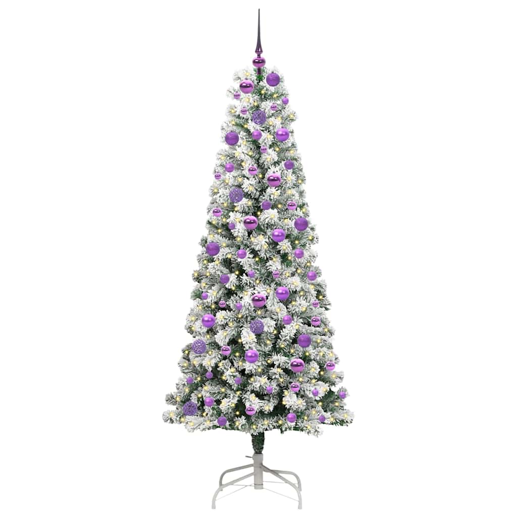 Künstlicher klappbarer Weihnachtsbaum Grün und Weiß 180 cm