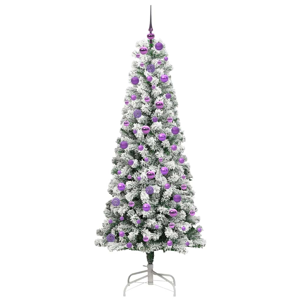 Künstlicher klappbarer Weihnachtsbaum Grün und Weiß 180 cm
