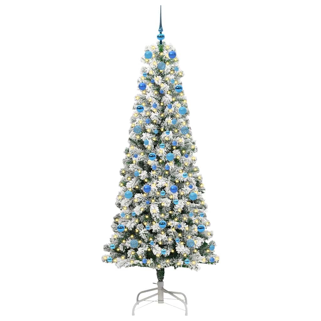 Künstlicher klappbarer Weihnachtsbaum Grün und Weiß 210 cm