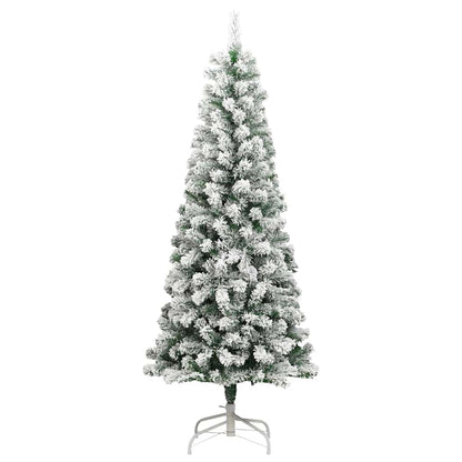 Künstlicher klappbarer Weihnachtsbaum Grün und Weiß 210 cm