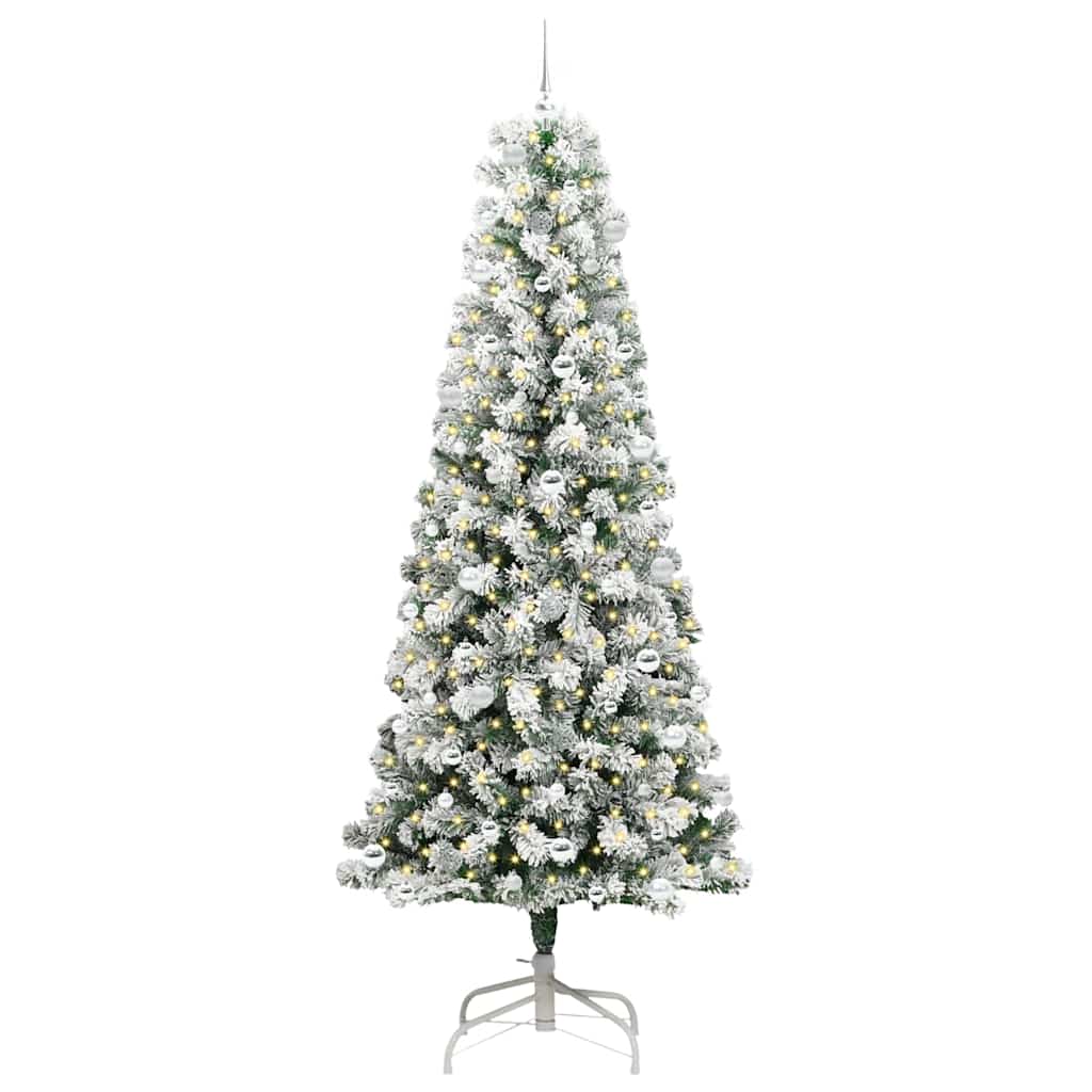 Künstlicher klappbarer Weihnachtsbaum Grün und Weiß 240 cm