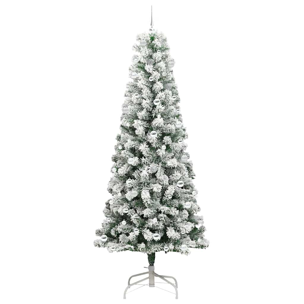 Künstlicher klappbarer Weihnachtsbaum Grün und Weiß 240 cm