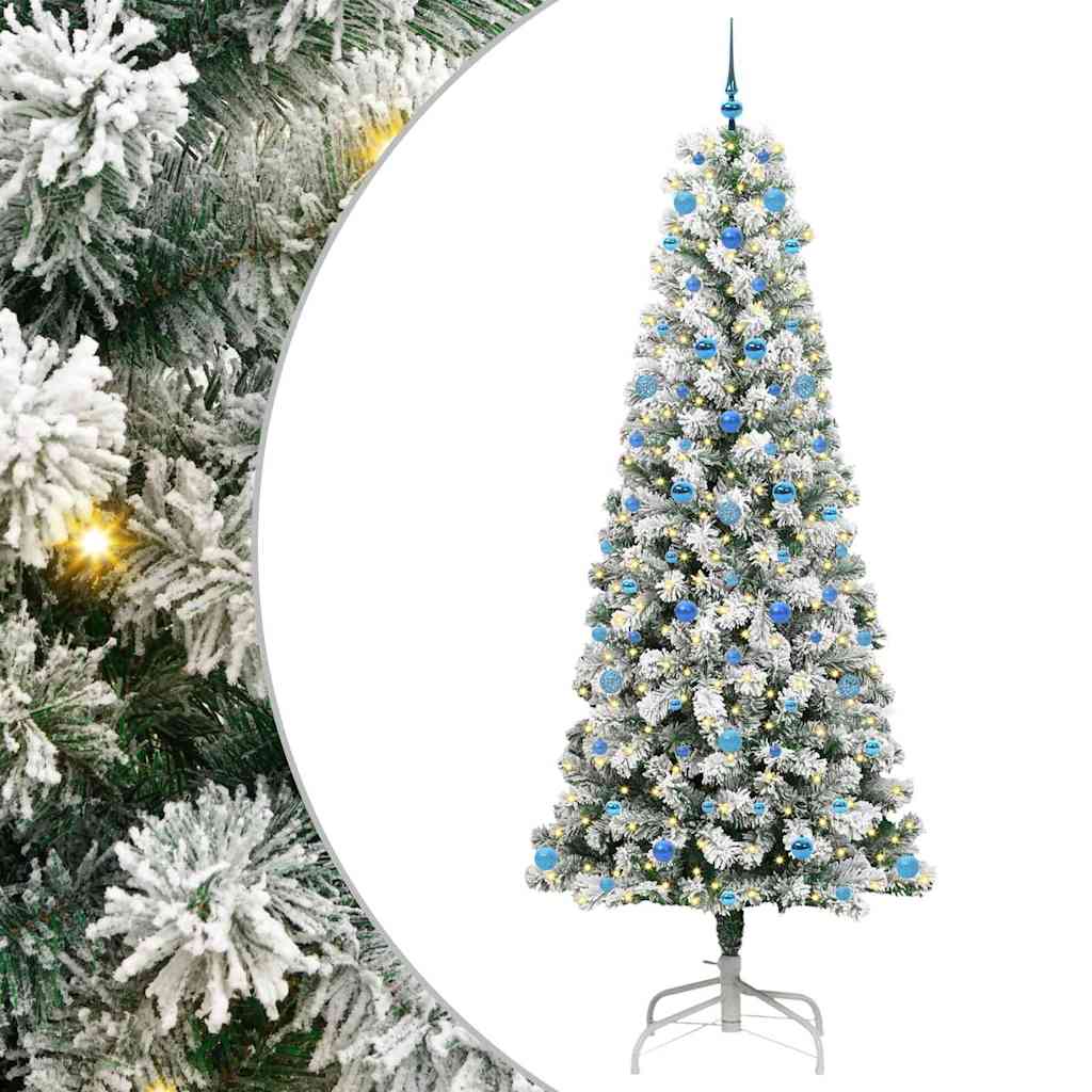 Künstlicher klappbarer Weihnachtsbaum Grün und Weiß 240 cm