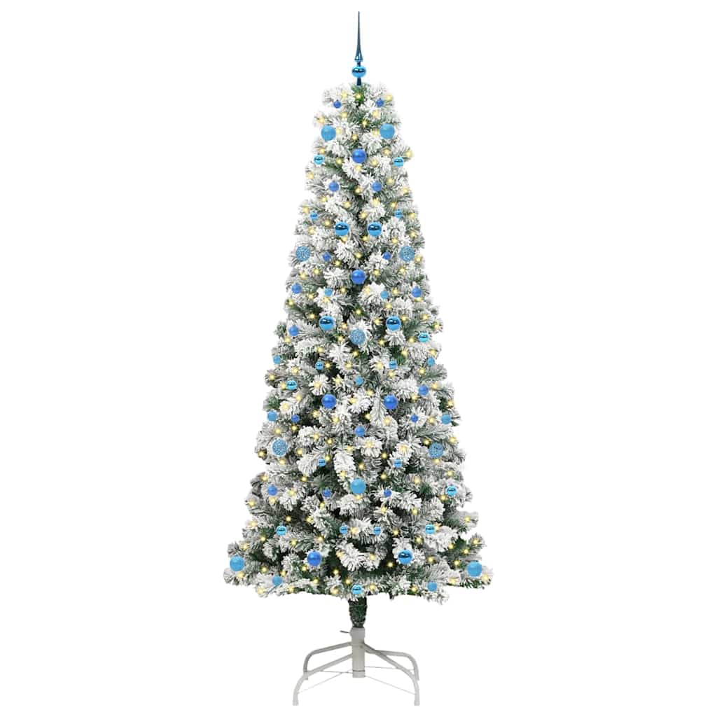 Künstlicher klappbarer Weihnachtsbaum Grün und Weiß 240 cm