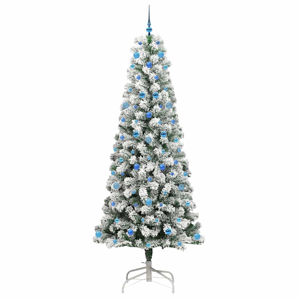 Künstlicher klappbarer Weihnachtsbaum Grün und Weiß 240 cm