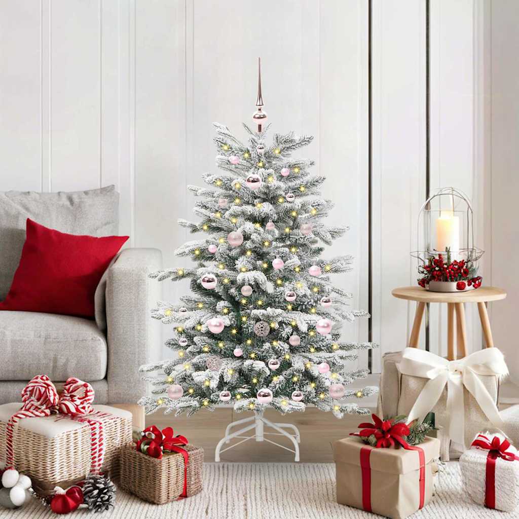 vidaXL Künstlicher klappbarer Weihnachtsbaum Weiß 120 cm PE und PVC