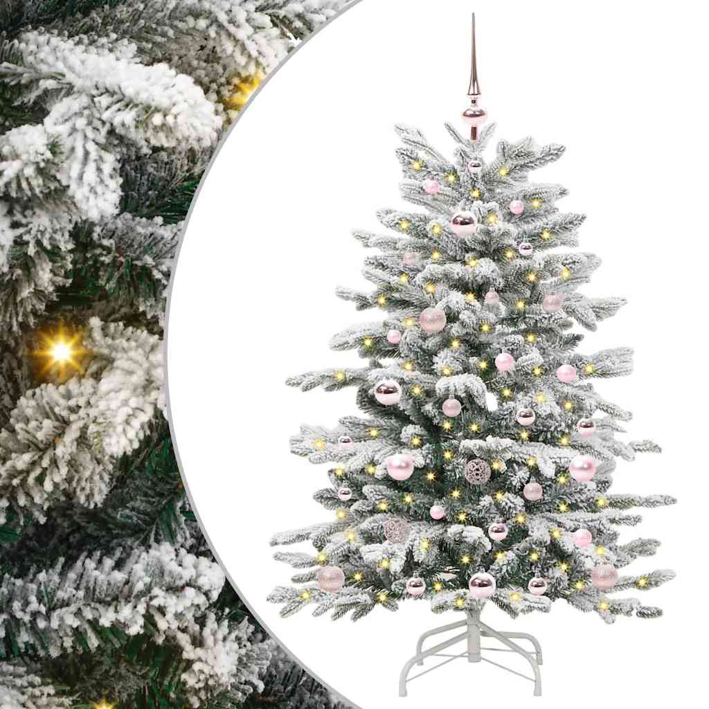 vidaXL Künstlicher klappbarer Weihnachtsbaum Weiß 120 cm PE und PVC