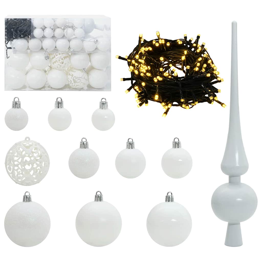 vidaXL Künstlicher klappbarer Weihnachtsbaum Weiß 120 cm PE und PVC