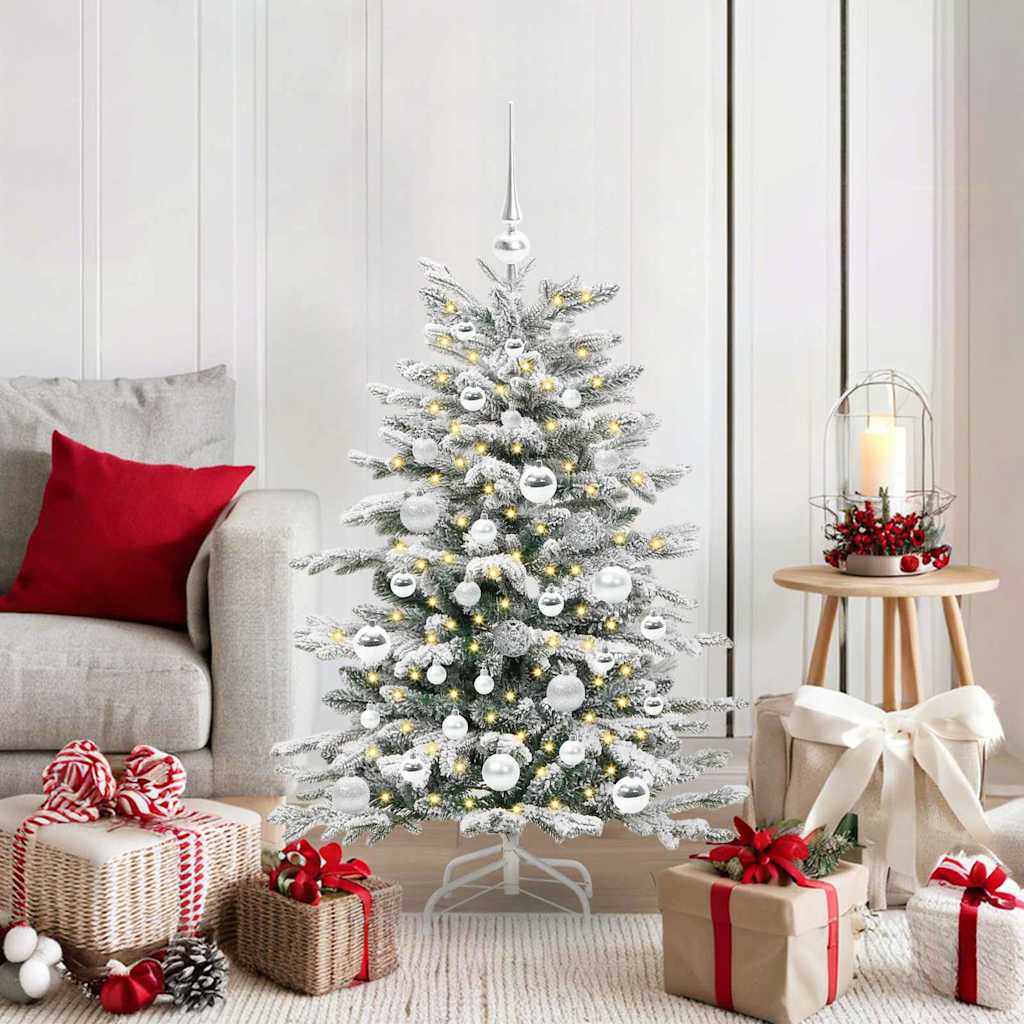 vidaXL Künstlicher klappbarer Weihnachtsbaum Weiß 120 cm PE und PVC