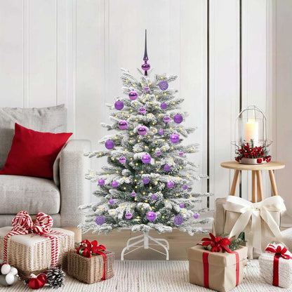 vidaXL Künstlicher klappbarer Weihnachtsbaum Weiß 120 cm PE und PVC