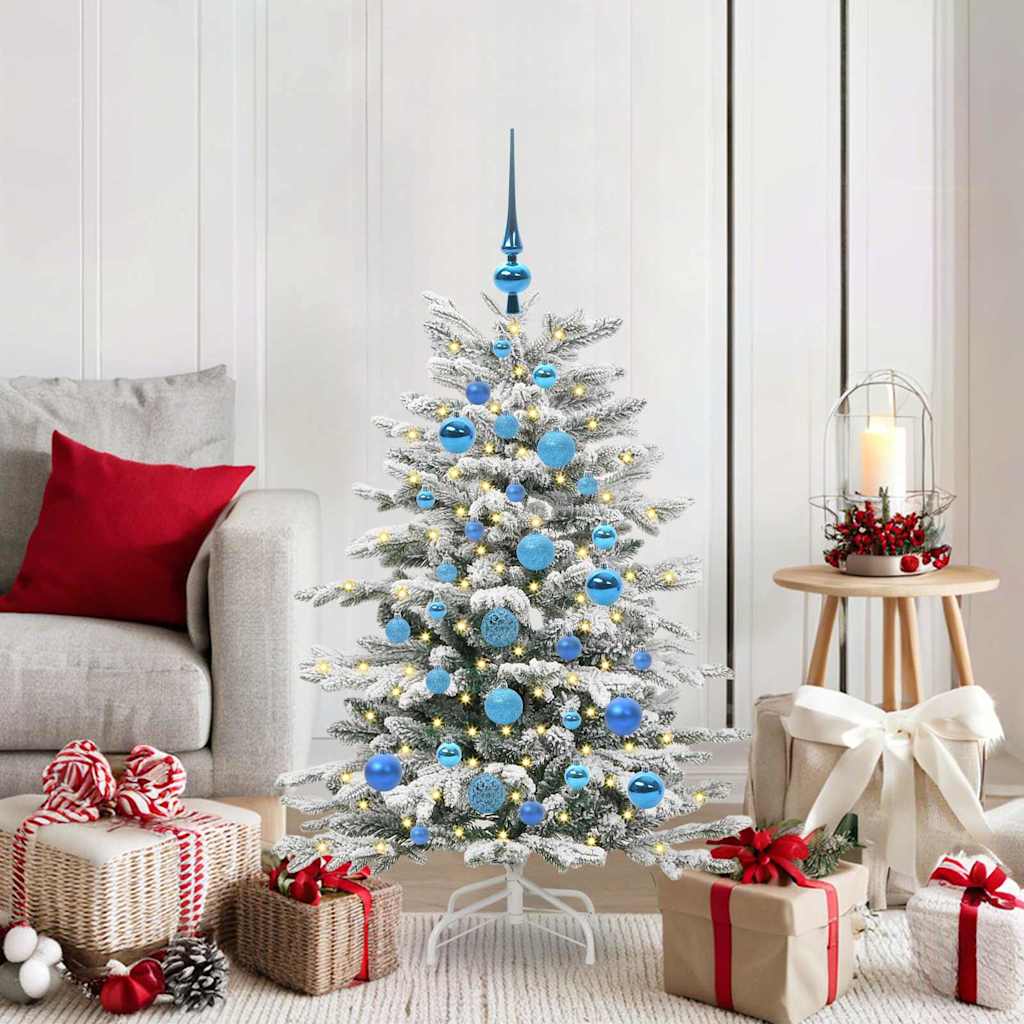 vidaXL Künstlicher klappbarer Weihnachtsbaum Weiß 120 cm PE und PVC