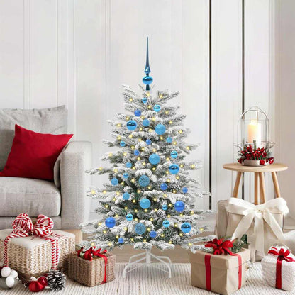 vidaXL Künstlicher klappbarer Weihnachtsbaum Weiß 120 cm PE und PVC