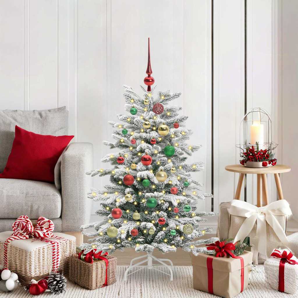 vidaXL Künstlicher klappbarer Weihnachtsbaum Weiß 120 cm PE und PVC