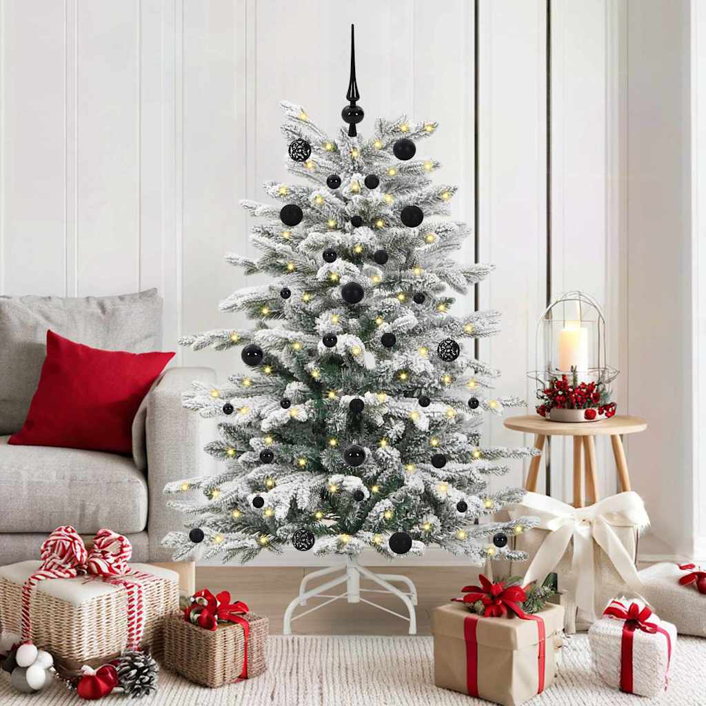 vidaXL Künstlicher klappbarer Weihnachtsbaum Weiß 150 cm PE und PVC
