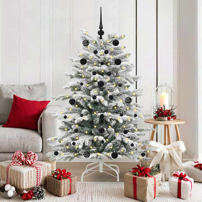 vidaXL Künstlicher klappbarer Weihnachtsbaum Weiß 150 cm PE und PVC