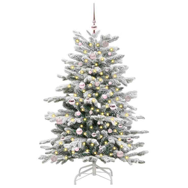 vidaXL Künstlicher klappbarer Weihnachtsbaum Weiß 150 cm PE und PVC