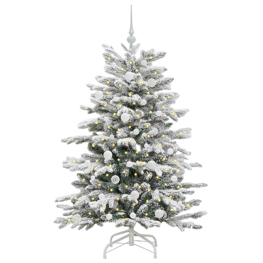 vidaXL Künstlicher klappbarer Weihnachtsbaum Weiß 150 cm PE und PVC