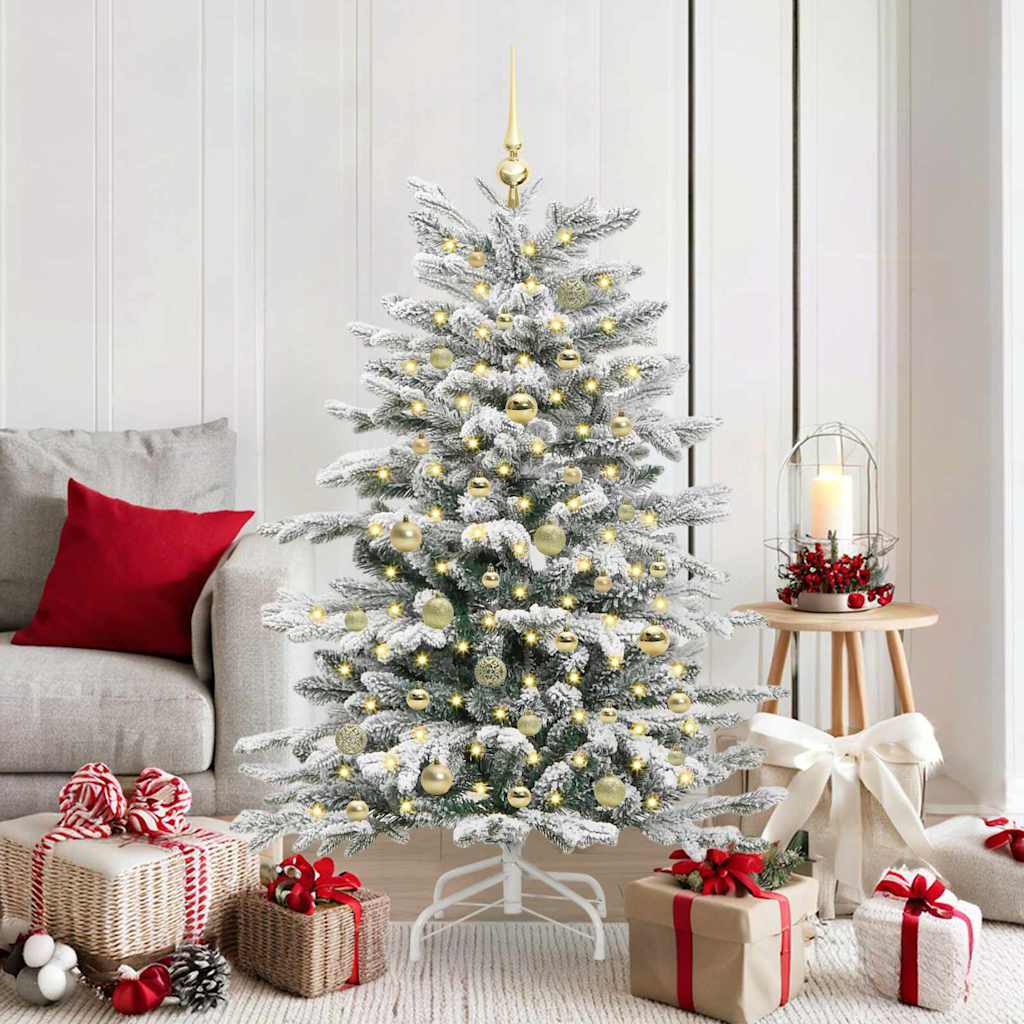 vidaXL Künstlicher klappbarer Weihnachtsbaum Weiß 150 cm PE und PVC