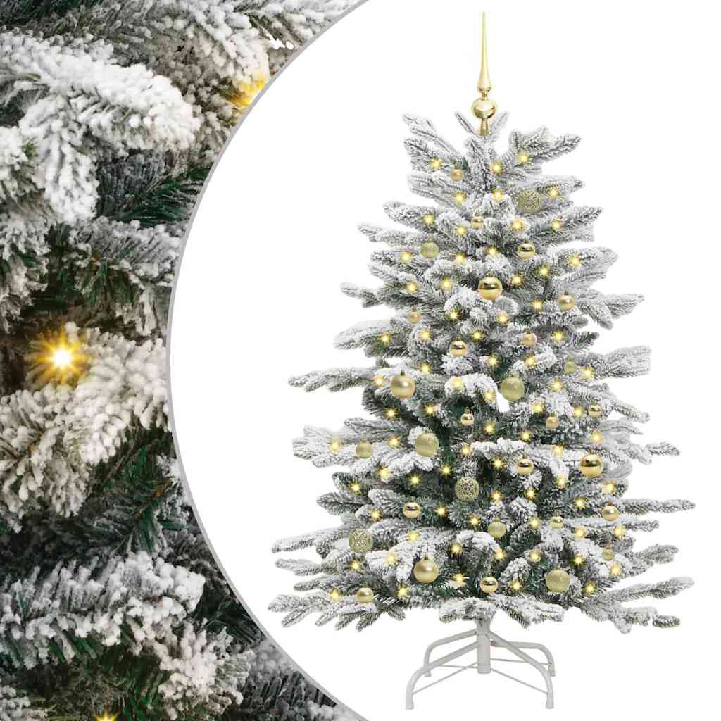 vidaXL Künstlicher klappbarer Weihnachtsbaum Weiß 150 cm PE und PVC