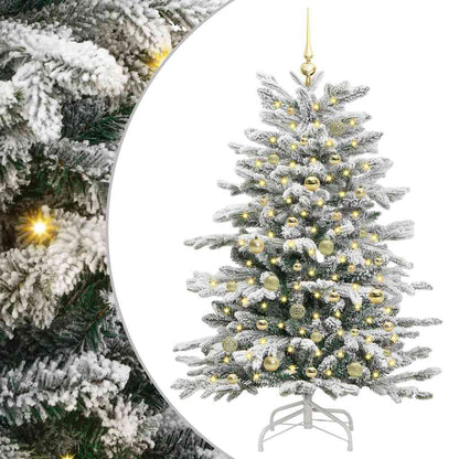 vidaXL Künstlicher klappbarer Weihnachtsbaum Weiß 150 cm PE und PVC